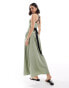 Фото #1 товара ASOS DESIGN textured drop waist midi dress in sage green