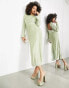 Фото #2 товара ASOS EDITION all over sequin backless drape midi dress in sage green