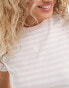 Фото #4 товара Guess Originals striped baby tee in pink and white