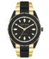 ფოტო #1 პროდუქტის Women's Three-Hand Quartz Gold-Tone and Black Solar Oceanwork Plastic Bracelet Watch, 38.5mm