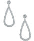 ფოტო #2 პროდუქტის Silver-Tone Cubic Zirconia Open Drop Earrings