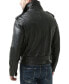 ფოტო #3 პროდუქტის Men Classic Leather Motorcycle Jacket - Big and Tall