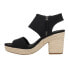 TOMS Majorca Rope Block Heels Espadrille Womens Black Casual Sandals 10020942T-