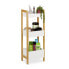 Фото #1 товара Мебель для ванной Relaxdays Стеллаж для ванных принадлежностей с 3 корзинами из бамбука и МДФ
