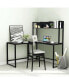 Фото #3 товара Reversible L-Shaped Corner Desk with Storage Bookshelf