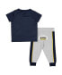Infant Boys and Girls Navy, Heather Gray Michigan Wolverines Ka-Boot-It Jersey and Pants Set