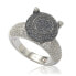 ფოტო #1 პროდუქტის Suzy Levian Sterling Silver Cubic Zirconia Pave Center Stone Ring