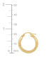 Polished and Diamond Cut Tube Hoop Earrings in 14K Yellow Gold, 20mm