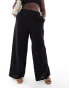 Фото #4 товара ASOS DESIGN Curve wide leg broderie dad trouser in black