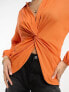 Фото #3 товара River Island twist front shirt in orange