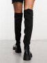 Simmi London Reign knitted over the knee second skin boots in black