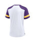 Women's White/Purple Minnesota Vikings Foiled Primary Lace-Up T-Shirt