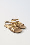 Фото #2 товара Кожаные сандалии цвета металлик ZARA
