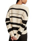 Women's Striped Notched-Neck Sweater