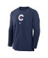 Men's Navy Chicago Cubs Authentic Collection City Connect Player Tri-Blend Performance Pullover Jacket