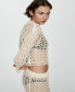 ფოტო #2 პროდუქტის Women's Cotton Crochet Sweater