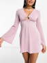 Фото #1 товара The Frolic serpentine long sleeve mini summer dress in lilac