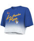 Women's Threads Matthew Stafford Royal, White Los Angeles Rams Super Bowl LVI Champions Name Number Dip Dye Crop Top