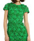 Women's Floral Lace Fitted Short Sleeve Midi Dress