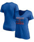 ფოტო #1 პროდუქტის Women's Royal Chicago Cubs Compulsion To Win V-Neck T-shirt
