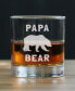 Papa Bear Dad Gifts Whiskey Rocks Glass, 10 oz