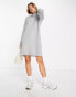 Vero Moda roll neck mini jumper dress in grey melange