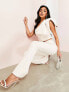 Фото #4 товара ASOS LUXE co-ord kickflare trouser with drape detail in ivory
