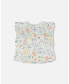 ფოტო #2 პროდუქტის Girl Jersey Top With Frill Sleeves Off While With Printed Romantic Flower - Child