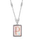 Фото #2 товара 2028 initial A-Z Floral Rectangle Necklace