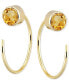 ფოტო #1 პროდუქტის Amethyst Bezel Threader Earrings (3/8 ct. t.w.) in 14k Gold (Also in Swiss Blue Topaz & Citrine)