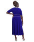 ფოტო #7 პროდუქტის Women's Contrast-Trim Short-Sleeve Midi Dress
