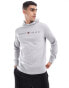 Фото #2 товара GANT shield logo front print hoodie in grey marl