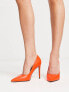 ASOS DESIGN Penza pointed high heeled court shoes in orange