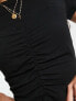 Фото #3 товара ASOS DESIGN ruched corset detail baby tee in black