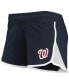 Women's Navy Washington Nationals Stretch French Terry Shorts