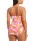 Фото #2 товара Women's Geometric Overlay One-Piece Swimsuit