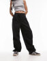 Фото #2 товара Topshop balloon parachute linen trouser in black