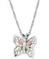 Фото #1 товара Black Hills Gold butterfly Pendant in Sterling Silver with 12k Rose and Green Gold