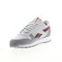 Фото #4 товара Reebok Classic Leather Mens Gray Leather Lace Up Lifestyle Sneakers Shoes
