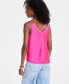 Фото #3 товара Women's Satin Double V-Neck Tank, Created for Macy's