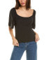 Фото #1 товара Nation Ltd Jayden Flutter Sleeve Top Women's Black Xs