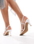 New Look twisted knot mid heeled sandal in white