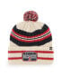 Фото #1 товара Men's Natural Boston Red Sox Home Patch Cuffed Knit Hat with Pom