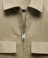 ფოტო #2 პროდუქტის Men's Zipper Linen Jacket