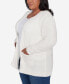 ფოტო #4 პროდუქტის Plus Size Classic Chenille Cardigan With Pockets