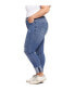 Фото #3 товара Plus Size High Rise Slim Straight Cuff Jeans