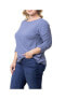 ფოტო #4 პროდუქტის Women's Plus Size Reverie Boat Neck Ruched Sleeve Top