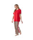 ფოტო #1 პროდუქტის Plus Size 2-Piece Side Stripe Pajama Set