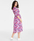 Фото #2 товара Women's Cotton Surplice-Neck 3/4-Sleeve Midi Dress, Created for Macy's