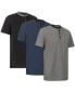 Фото #1 товара Men's Short Sleeve Henley T-Shirt-3 Pack